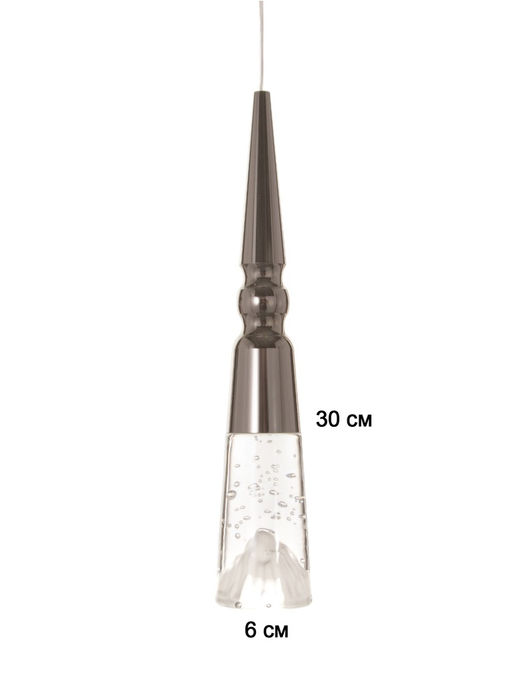 Светильник BayerLux «Нелла», LED, 5 Вт, 4000К, чёрный хром, 5.7×5.7×30-180 см