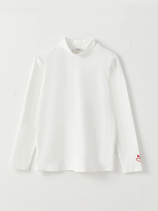 Dik Yaka Bask?l? Uzun Kollu K?z ?ocuk Ti??rt ve Salopet Elbise - Waikiki фото 2