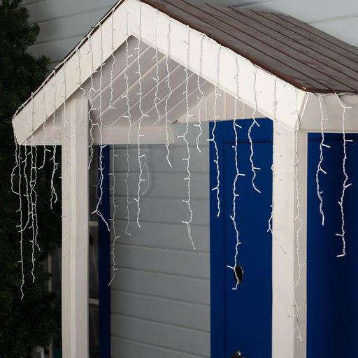 Гирлянда «Бахрома» 3×0.9 м, IP44, УМС, белая нить, 232 LED, свечение белое, 220 В