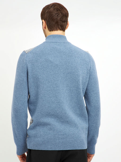 водолазка мужская в голубом цвете с узором - Glenfield фото 5