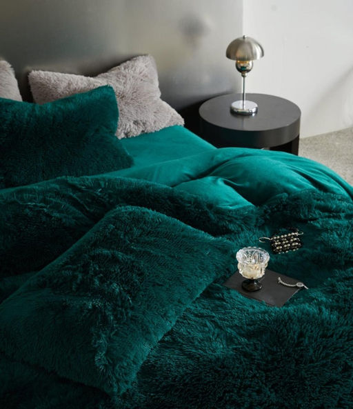 Меховой КПБ Mency Однотонный MMENO001 Евро