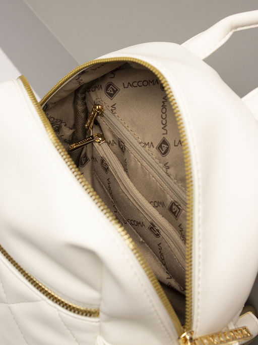 LACCOMA рюкзак Жизель-Ф826-белый эко кожа хлопок фото 5