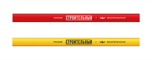 ВКФ Строительный Карандаш для строительных работ 2М (2B) незаточенный 51 шт