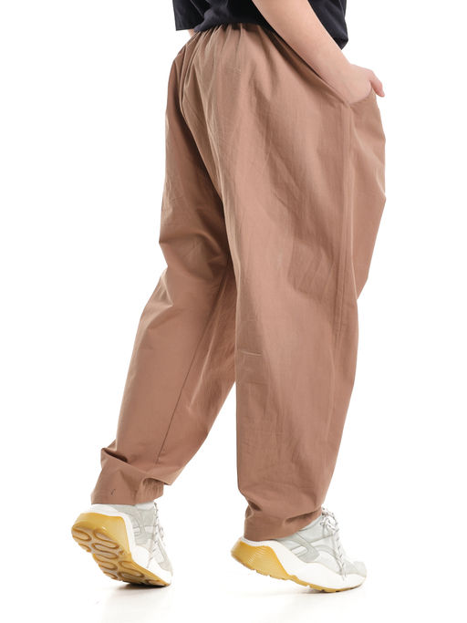 Брюки бананы свободные хлопок UD 7965 св.коричневый - Mini maxi фото 5