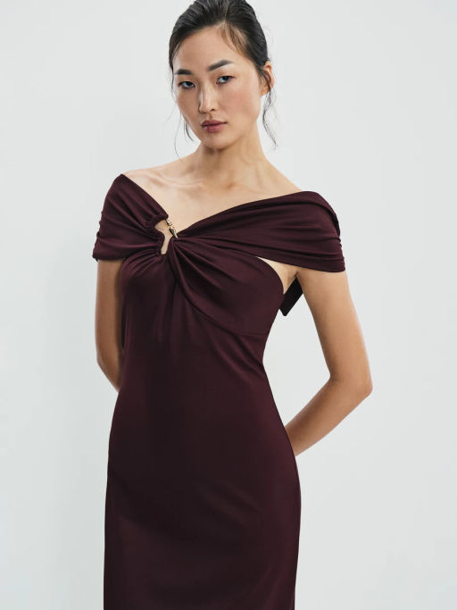 Платье миди с открытыми плечами / Zarina