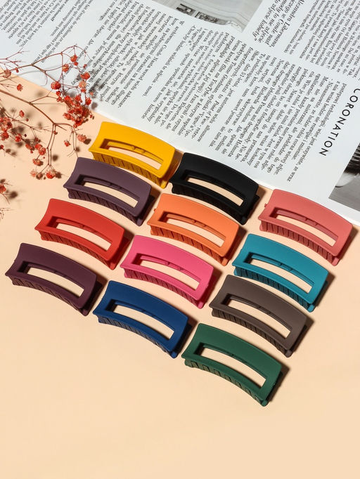 Цена за 12 шт. Крабик для волос «Матовый», классика, 7 см, МИКС