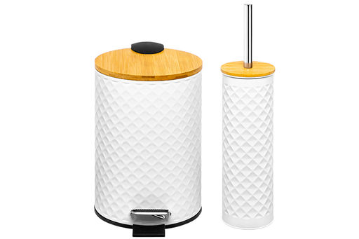 Набор - ведро с педалью 3 л 20*17*25 см + Держатель с ершиком 9,5*9,5*38 см Белый, металл - Elan gallery фото 4