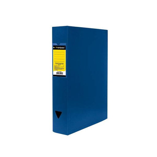 Короб архивный INFORMAT 63 мм А4 синий пластик на кнопке, вместимость до 630 листов собран...