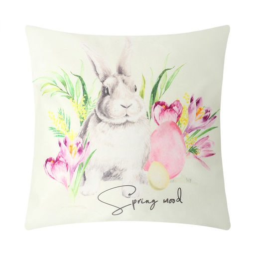 Наволочка декоративная ЭтельПасхальный кролик 40х40 см, полиэстер, велюр  фото 6