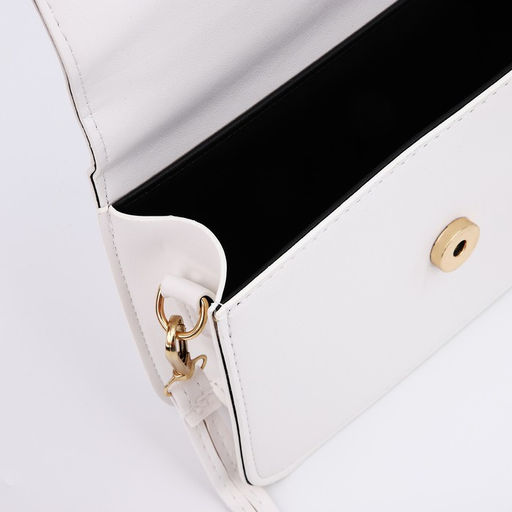 Сумка детская для девочки на молнии, длинный ремень, белая