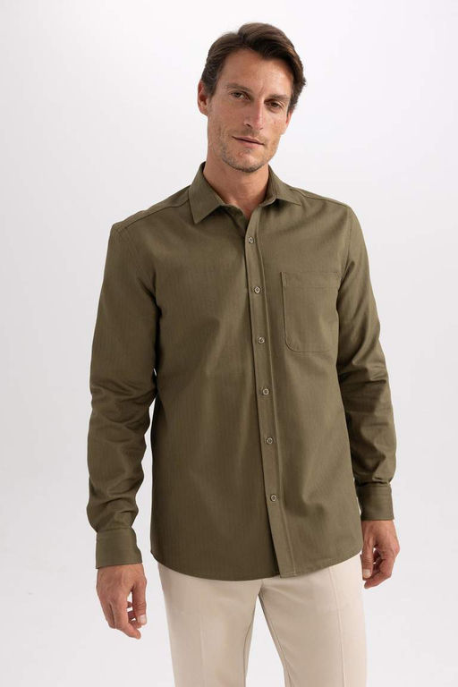 Рубашка стандартного кроя с длинным рукавом - Defacto фото 7