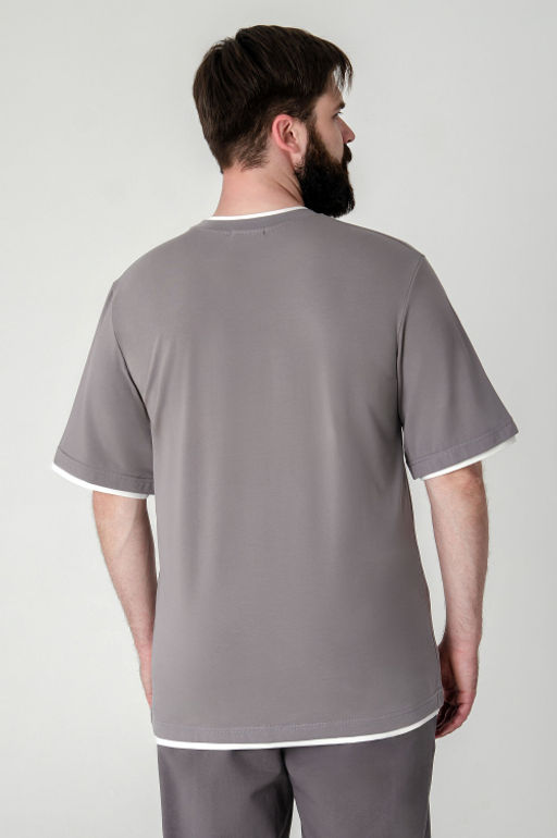 Арт. 67128/1 Футболка мужская 48-56 (5 шт) Цвет:светло-серый - Идеал фото 7