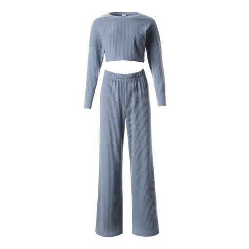 Костюм женский (лонгслив, брюки) MINAKU: Casual Collection, серо-голубой, размер 44