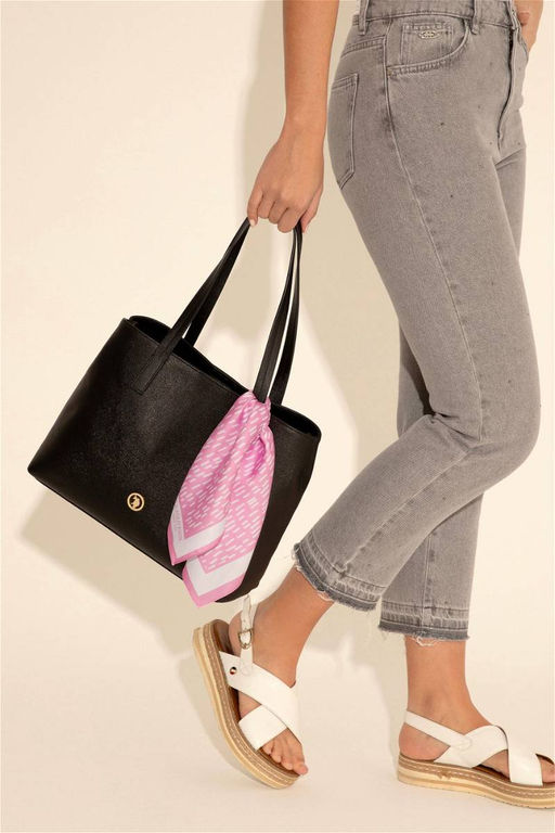 Женская черная подарочная сумка в штучной упаковке с шарфом Неожиданная скидка в корзине - U.s. polo assn фото 4