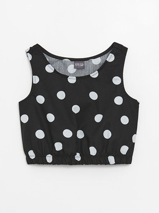 Bisiklet Yaka K?z ?ocuk Crop Bluz
