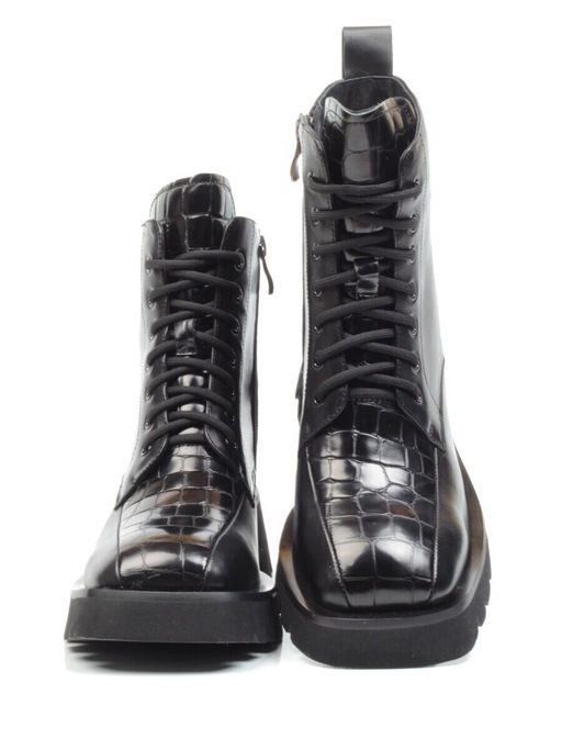 01-CG34-1 BLACK Ботинки демисезонные женские (натуральная кожа, байка)