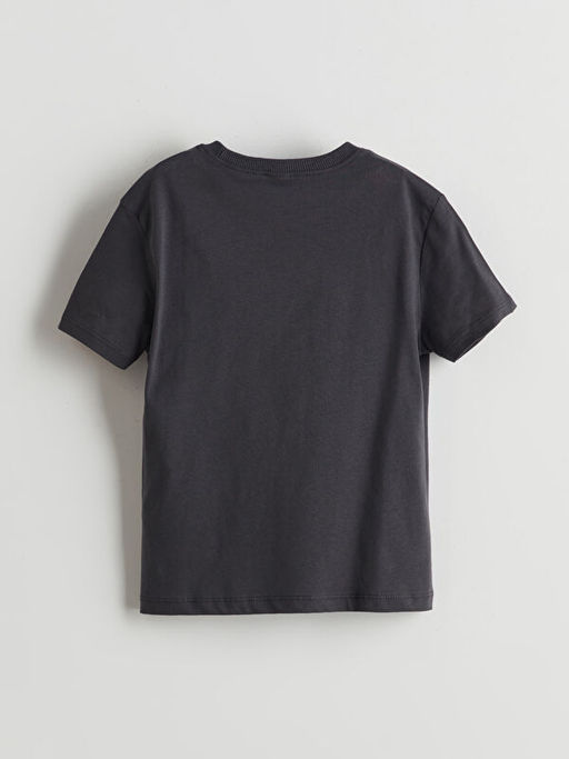 Bask?l? Pamuklu Erkek ?ocuk Ti??rt