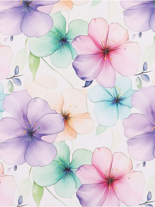 Цена за 10 шт. Бумага упаковочная глянцевая «Цветы», 70 × 100 см