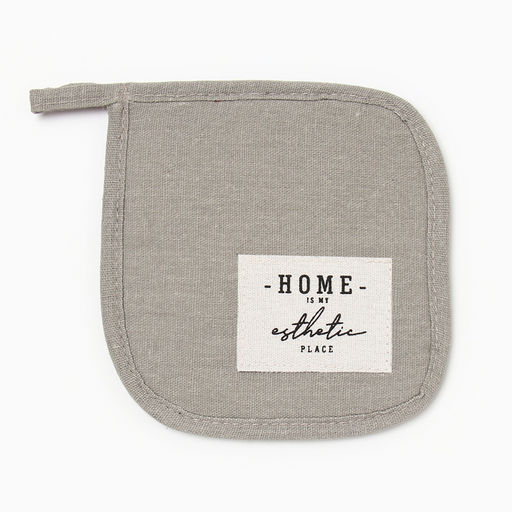 Прихватка Этель «HOME», цвет серый, 16×16 см, 50%хл, 50%лен