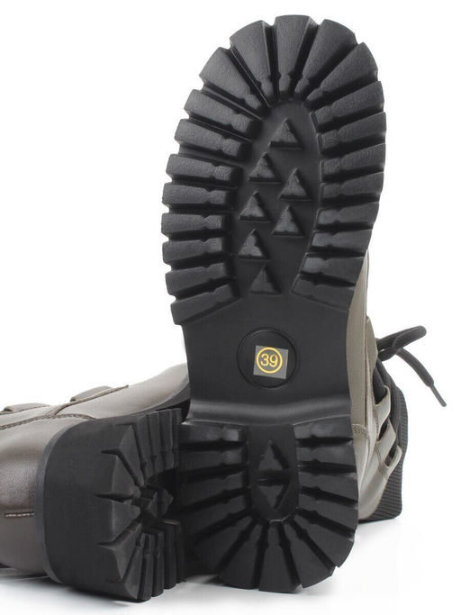 01-XKL21-195R DK. GREEN Ботинки демисезонные женские (натуральная кожа, байка)