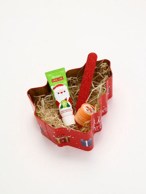 Подарочный набор новогодний Warm Winter, бальзам для губ, крем для рук и пилочка, URAL LAB