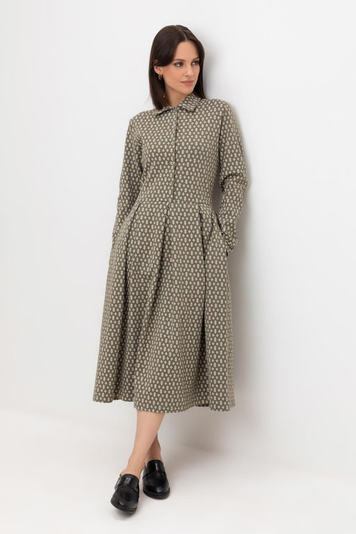 ЕВТ 5055/оливковый серый,ромбики платье жен