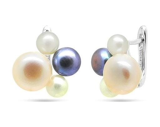 Серьги из серебра жемчуг, МЖВ211микс