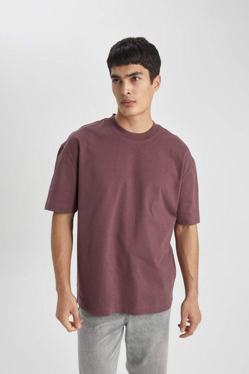 Футболка Oversize с круглым вырезом и короткими рукавами - Defacto фото 8