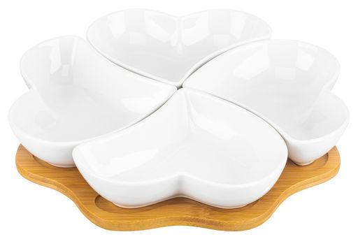 Менажница 30*30*5 см Сердце 4 секции на дерев. подставке - Elan gallery фото 8