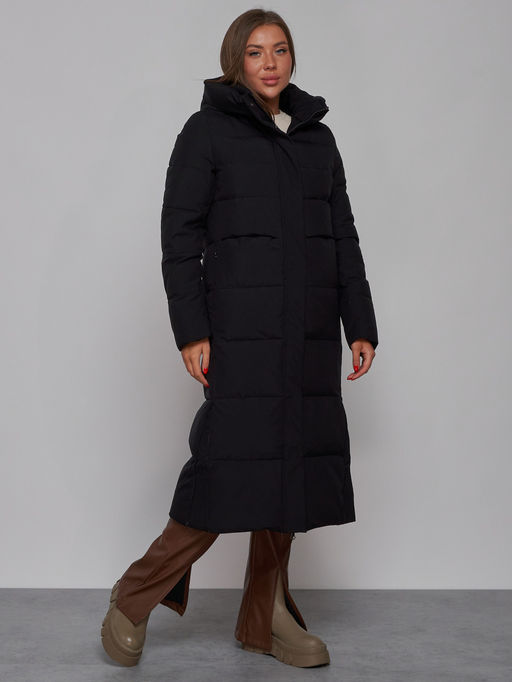 Пальто утепленное молодежное зимнее женское черного цвета 52382Ch - Holdluck фото 4