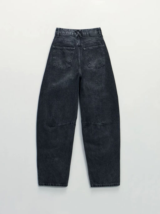 Джинсы barrel с высокой посадкой с декоративной строчкой / Zarina