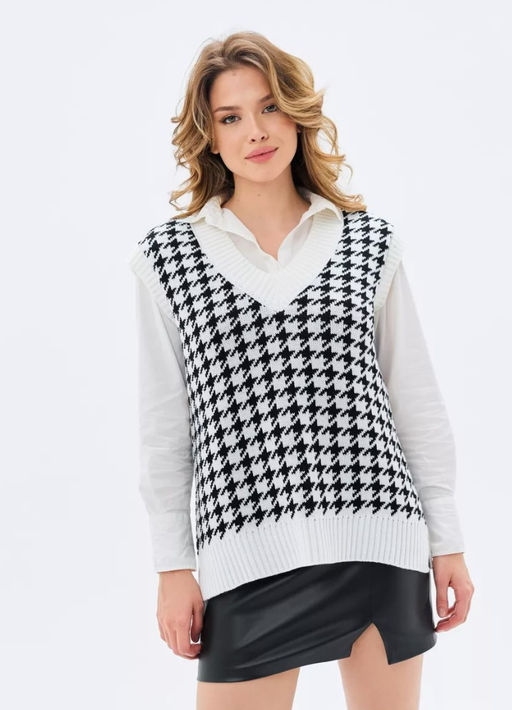 K11978 Жилет (вязаный трикотаж) БЕЛЫЙ