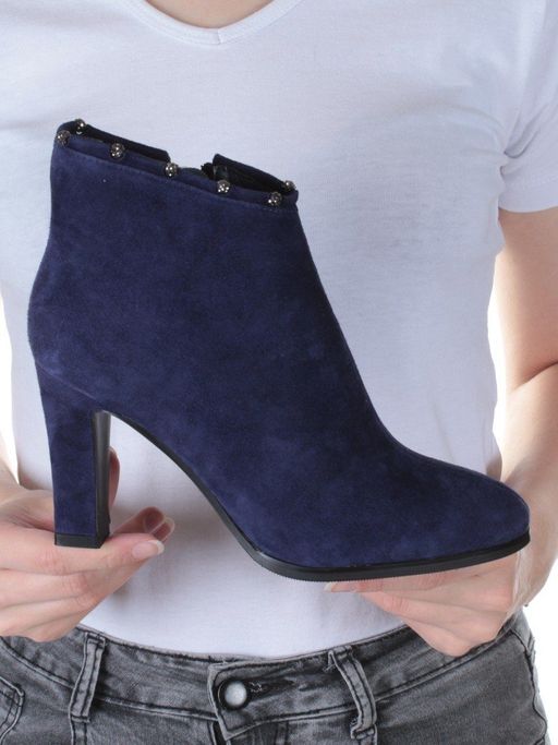 01-D8-4187 DARK BLUE Ботильоны женские (натуральная замша, байка) - Фабричный китай фото 5