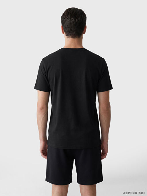 Slim Fit Bisiklet Yaka Erkek Ti??rt - Waikiki фото 3