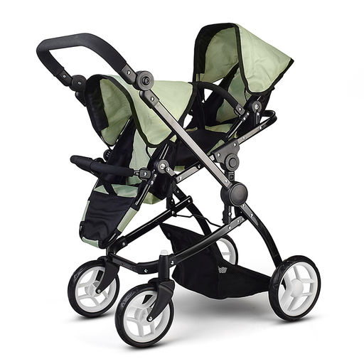 Коляская кукольная металлическая, для двойни, регулируемая посадка