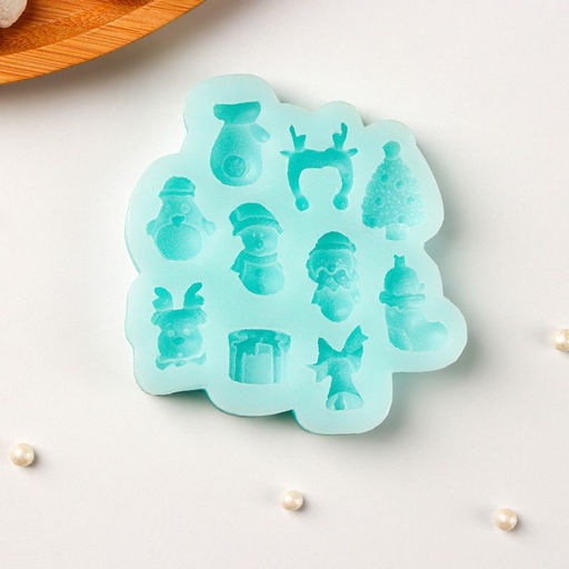 Молд для заливки Микс фигурок, силикон, 8?8 см, бирюзовый - Simaland фото 2