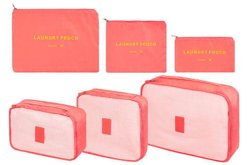 Набор 6 дорожных органайзеров Коралловый (3 органайзера и 3 косметички) - Elan gallery фото 5
