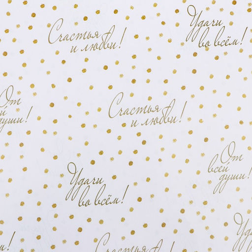 Цена за 10 шт. Бумага упаковочная глянцевая «Пожелания», двусторонняя, 40×60 м
