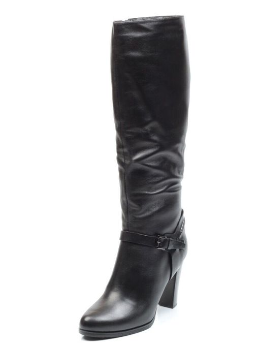 F130-020M BLACK Сапоги зимние женские (натуральная кожа, натуральный мех (полностью))