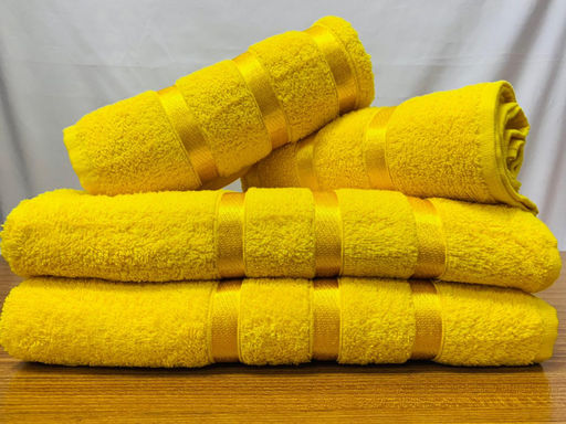 Комплект полотенец (подарочная сумка) Gulcan SWAN 4 шт. (50x90 2 шт; 70х140 2 шт) ЖЁЛТЫЙ