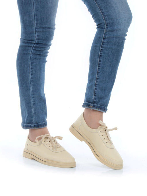 03-PDXL 95-3 BEIGE Полуботинки спортивные женские (натуральная кожа) - No name фото 3
