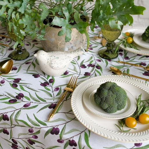 Скатерть Доляна Olives 149×110 см, 100% хлопок, рогожка 164 г/м²