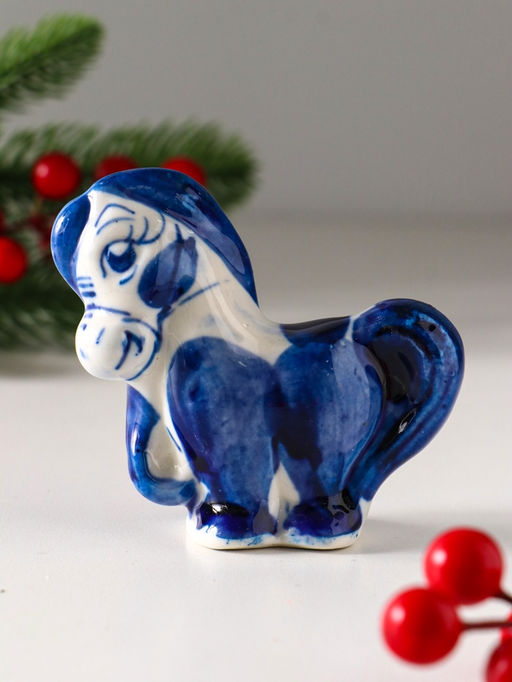 Цена за 50 шт. Фигурка фарфор гжель «Конь Жаркий»