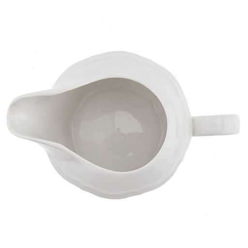 "Совершенство" Сливочник (молочник) фарфоровый 250мл, 13,7х8,4см h8,2см, белый, рельефный декор (Китай)