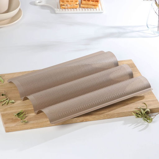 Форма для выпечки багетов Gold перфорированная, 38,5?28,5?3,5 см, антипригарное покрытие, цвет золотой - Simaland фото 2