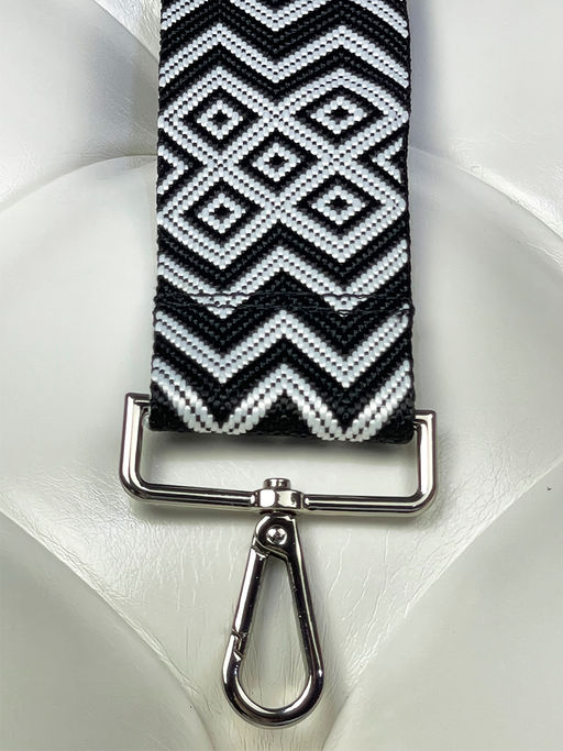 LACCOMA ремень 1000-ромб-5-черн/бел полиэстр