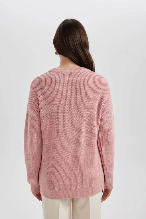 Свитер обычного кроя с круглым вырезом - Defacto фото 5