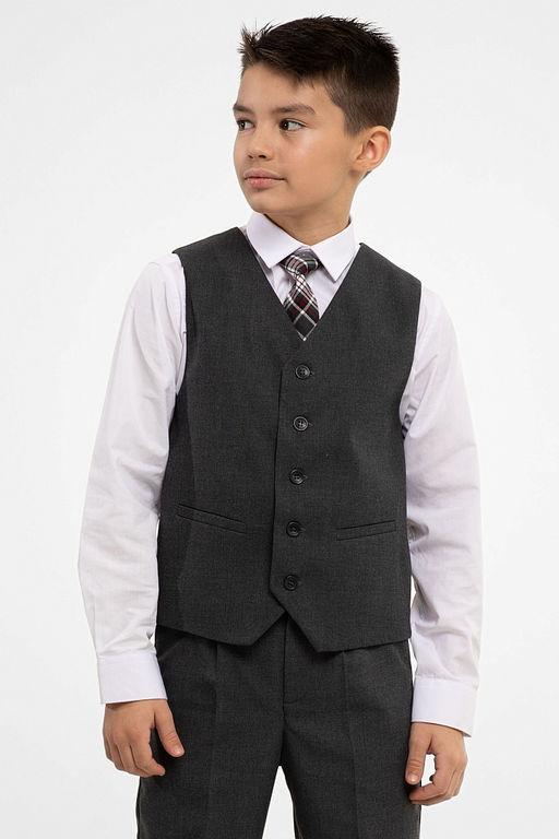 Серый школьный жилет для мальчика Инфанта, модель 1003/3