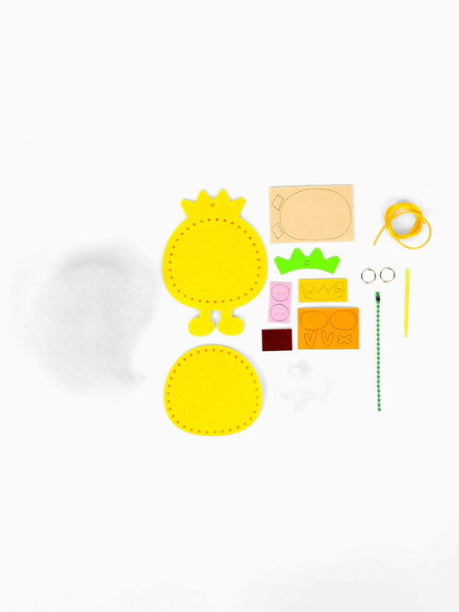 Цена за 2 шт. Брелок из фетра «Ананас», набор для творчества