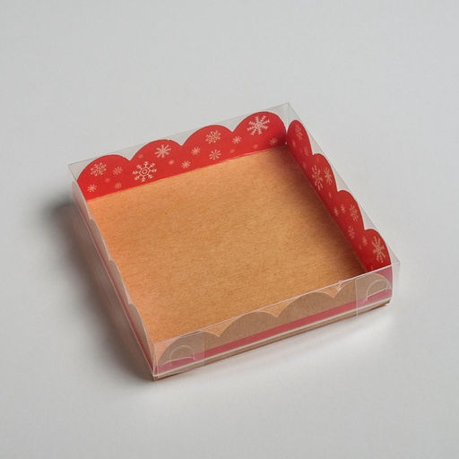 Цена за 5 шт. Коробка для кондитерских изделий с PVC крышкой «New story», 13×13×3 см